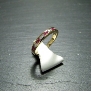 18ct Yellow Gold Ruby and Diamond Eternity Ring